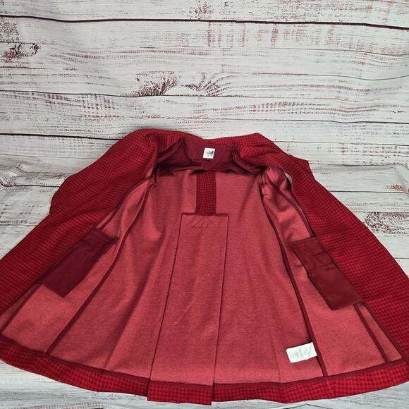 Cabi Celebration Red Houndstooth Jacket XS Casual Dressy Chic Vamp Classic Coat - Picture 12 of 16